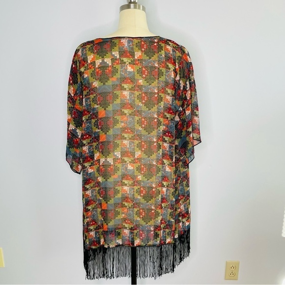 LuLaRoe Monroe Kimono Fringe Layering Jacket Top- Size L (Fits sizes 14-24)- NWT - Picture 5 of 8
